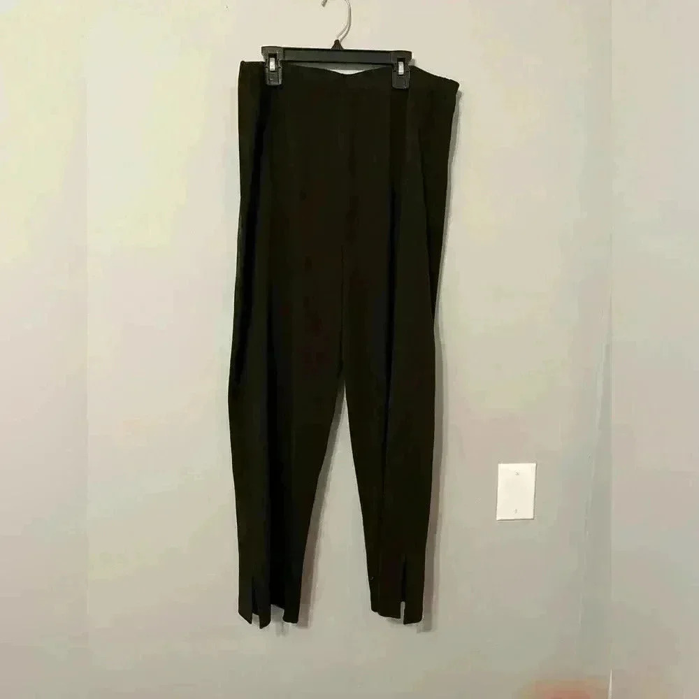 Ming Wang Black Dress Pants with Ankle Slits Size XLarge